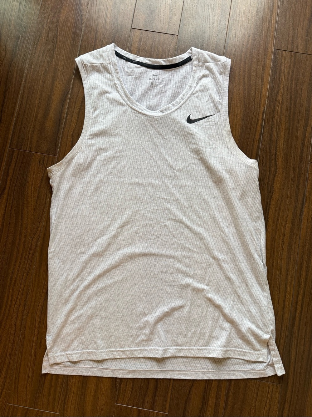 Nike Light Grey Sleeveless Training Tank with Black Swoosh
